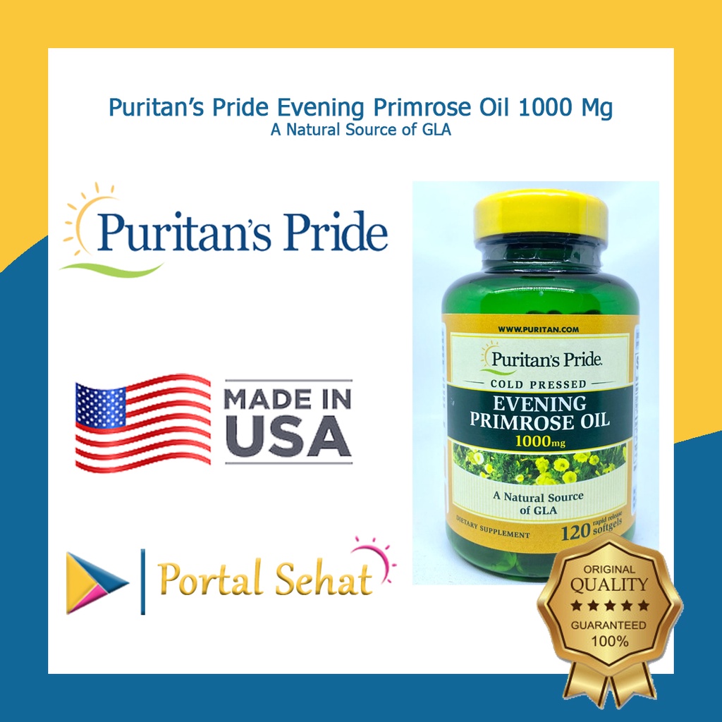 Jual Puritan's Pride Evening Primrose Oil 1000 mg with GLA 120 softgels