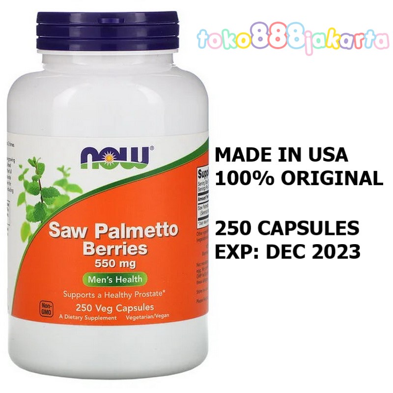 Jual NOW FOODS SAW PALMETTO BERRIES 550MG 550 MG 250 VEG CAPSULES