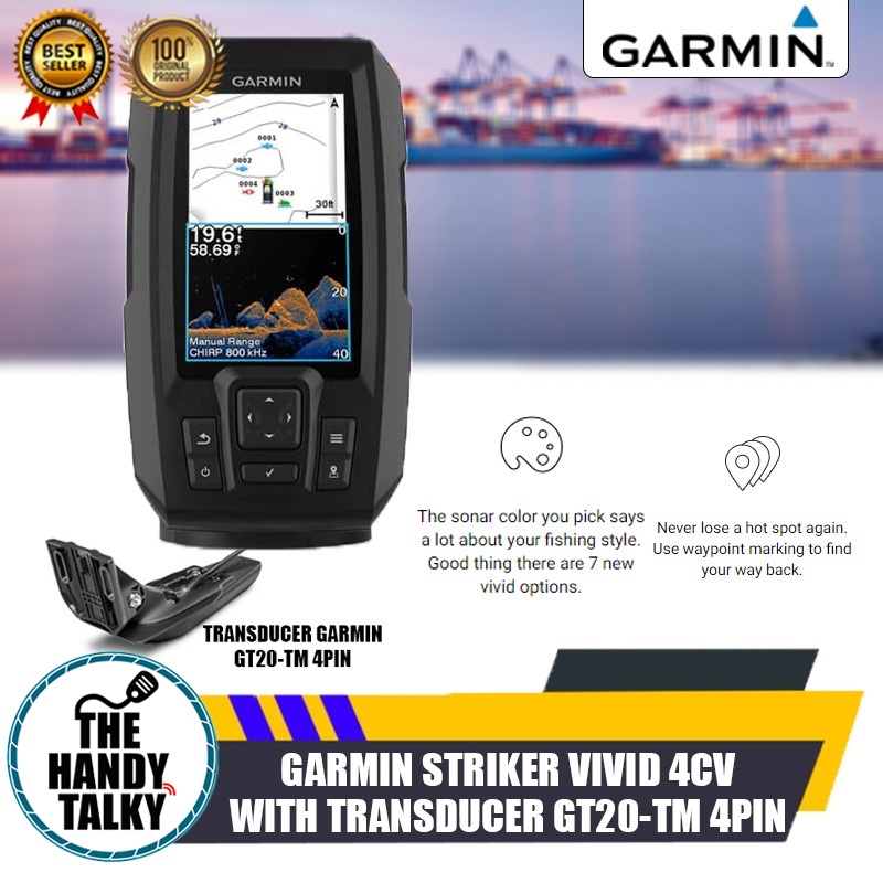 Jual GARMIN STRIKER VIVID 4CV 4 CV WITH TRANSDUCER SONAR IKAN GT20-TM ...
