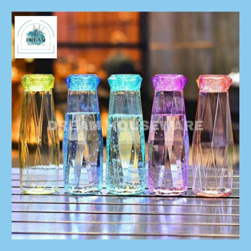 Jual Botol Minum Kaca Kristal Diamond Botol Tumbler Unik Crystal 450ml Shopee Indonesia 7050