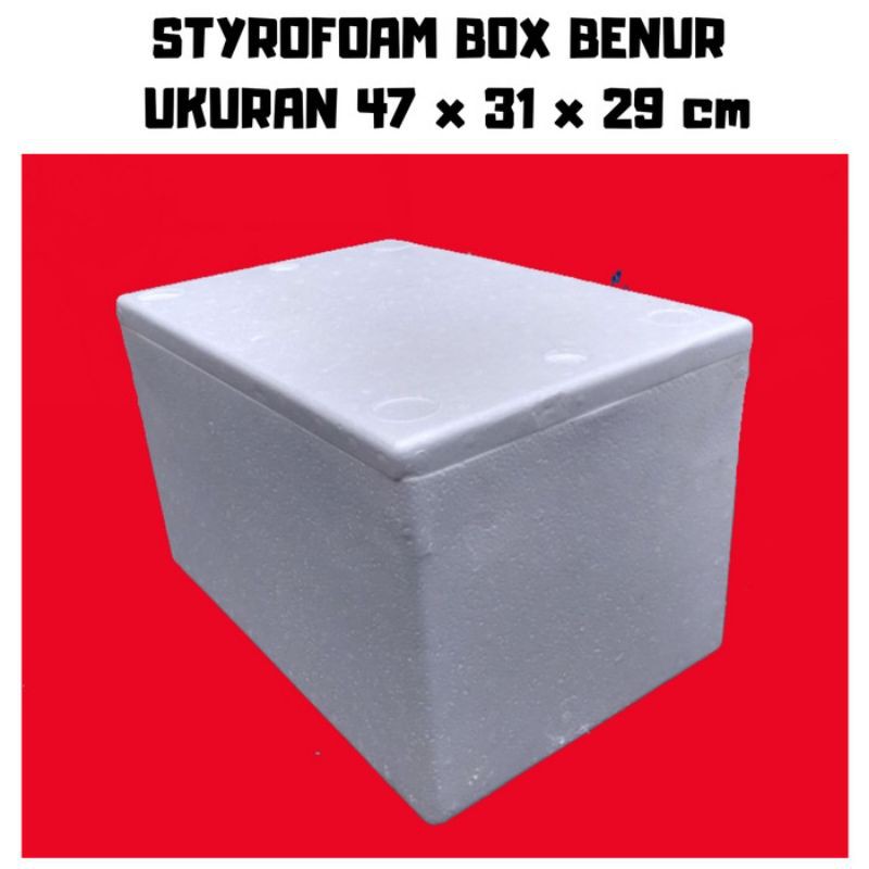 Jual STEROFOAM BOX STYROFOAM BENUR 47 x 31 x 28 cm | Shopee Indonesia
