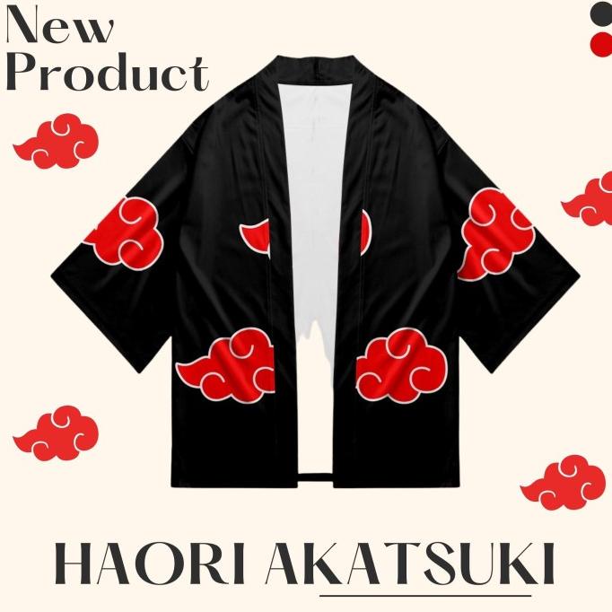Jual Kostum Jepang Japan Kimono Pendek Unisex Hitam - Haori Naruto ...