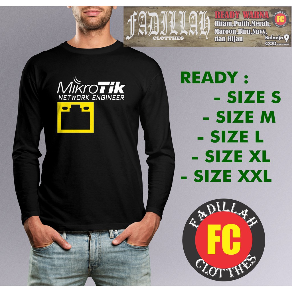 Jual Kaos Mikrotik Network Engineer Lengan panjang Baju Perusahaan ...
