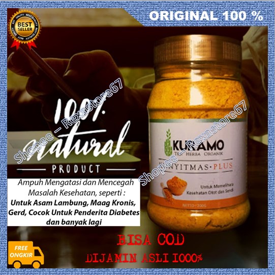 [BISA COD] Kuramo Kunyit Mas Obat Asam Lambung Maag Gerd Kronis 200gr ASLI BPOM
