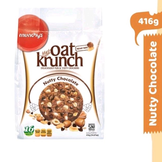 Jual MUNCHYS OAT KRUNCH BISKUIT DIET GANDUM DIET DARK CHOCOLATE NUTTY