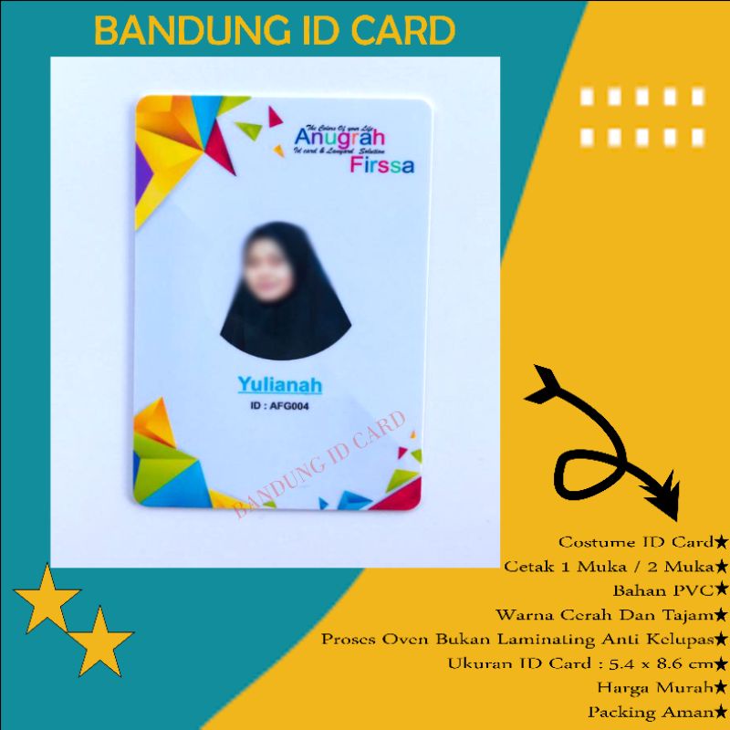 Jual Cetak Kartu Id Card Pvc 2 Sisiid Card Membercetak Visitorkartu Pesertakartu Anggota 0527