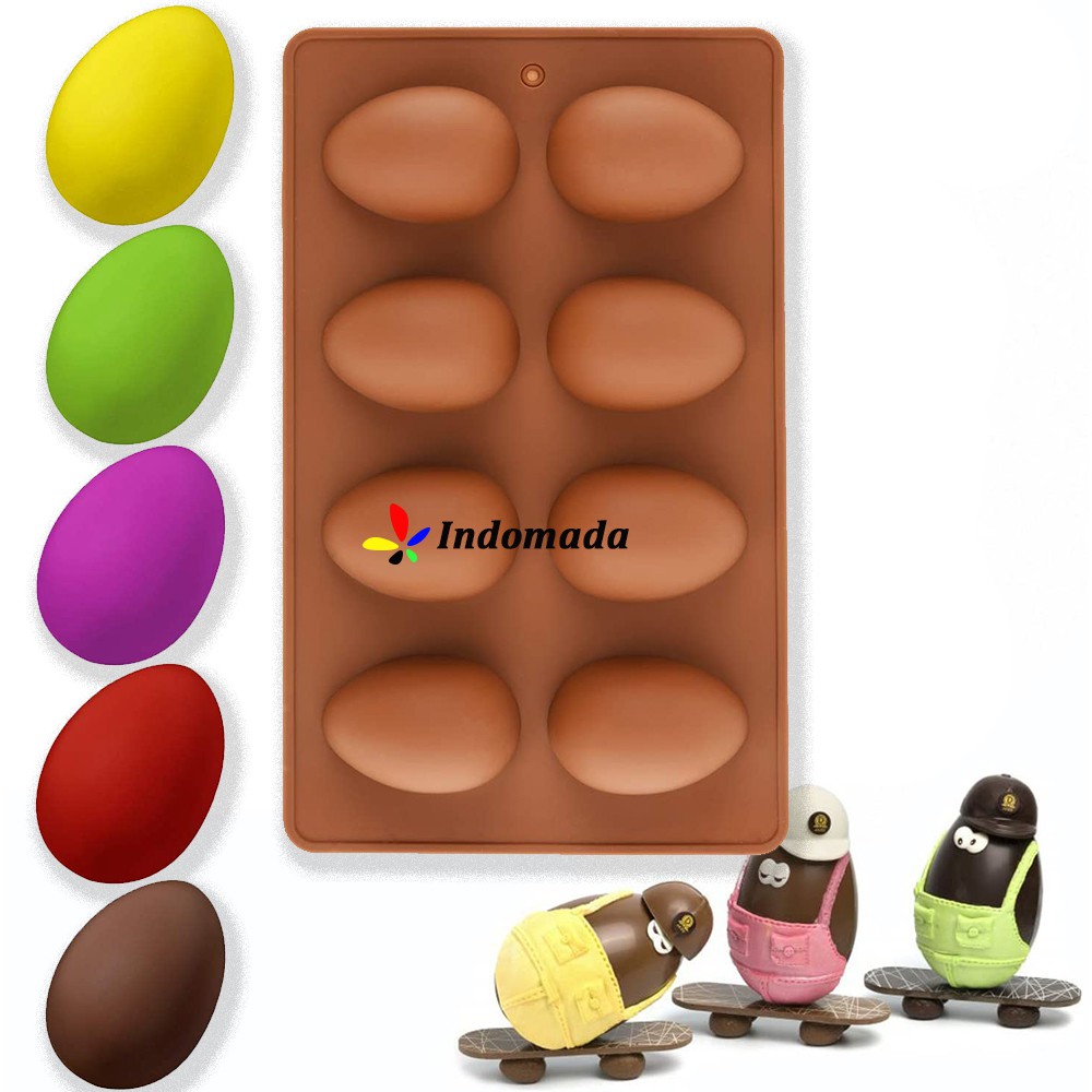 Jual Indomada Cetakan Coklat Silikon Loyang 8 Telur 6 cm Puding Jelly ...