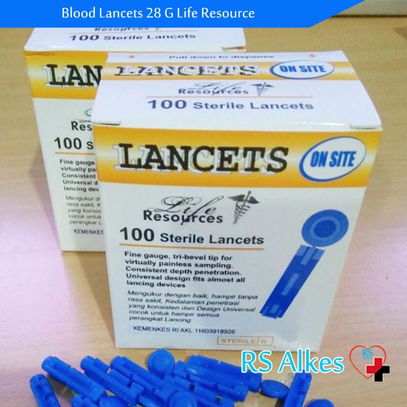 Jual Blood Lancet Life Resource 28 G Blood Lancet isi 100 Jarum Lancet