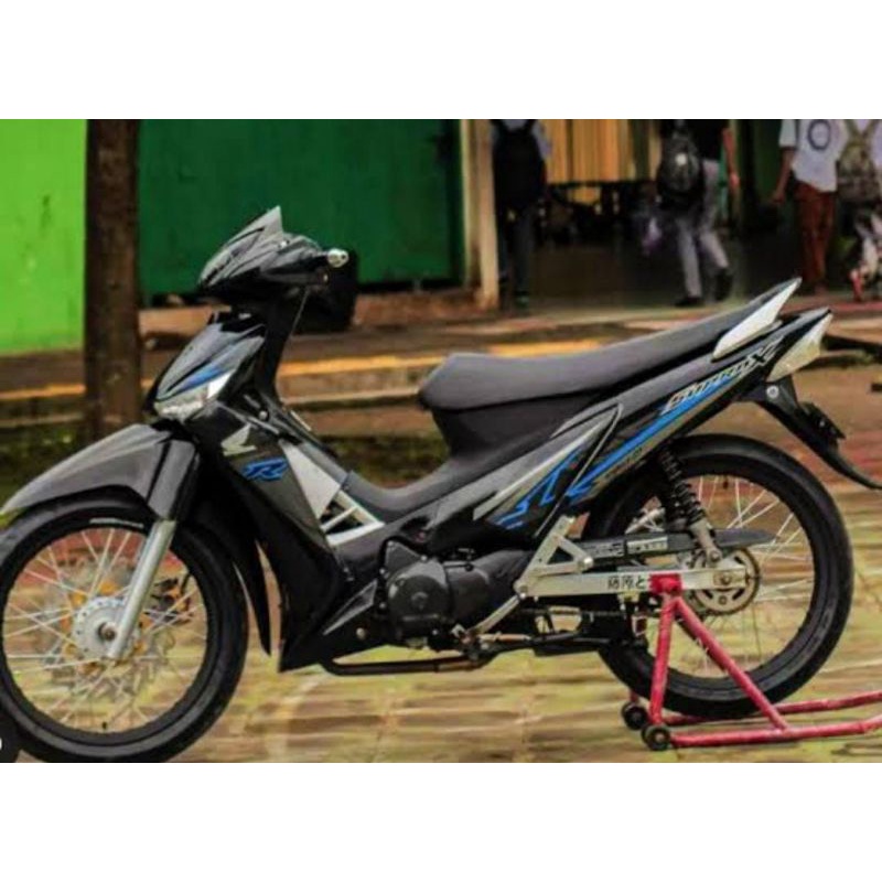 Jual striping motor standar ori supraX 125 fi 2018 biru sticker motor ...