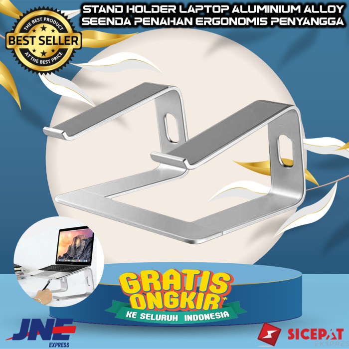 Jual Stand Holder Laptop Aluminium Alloy Seenda Penahan Ergonomis Penyangga Shopee Indonesia