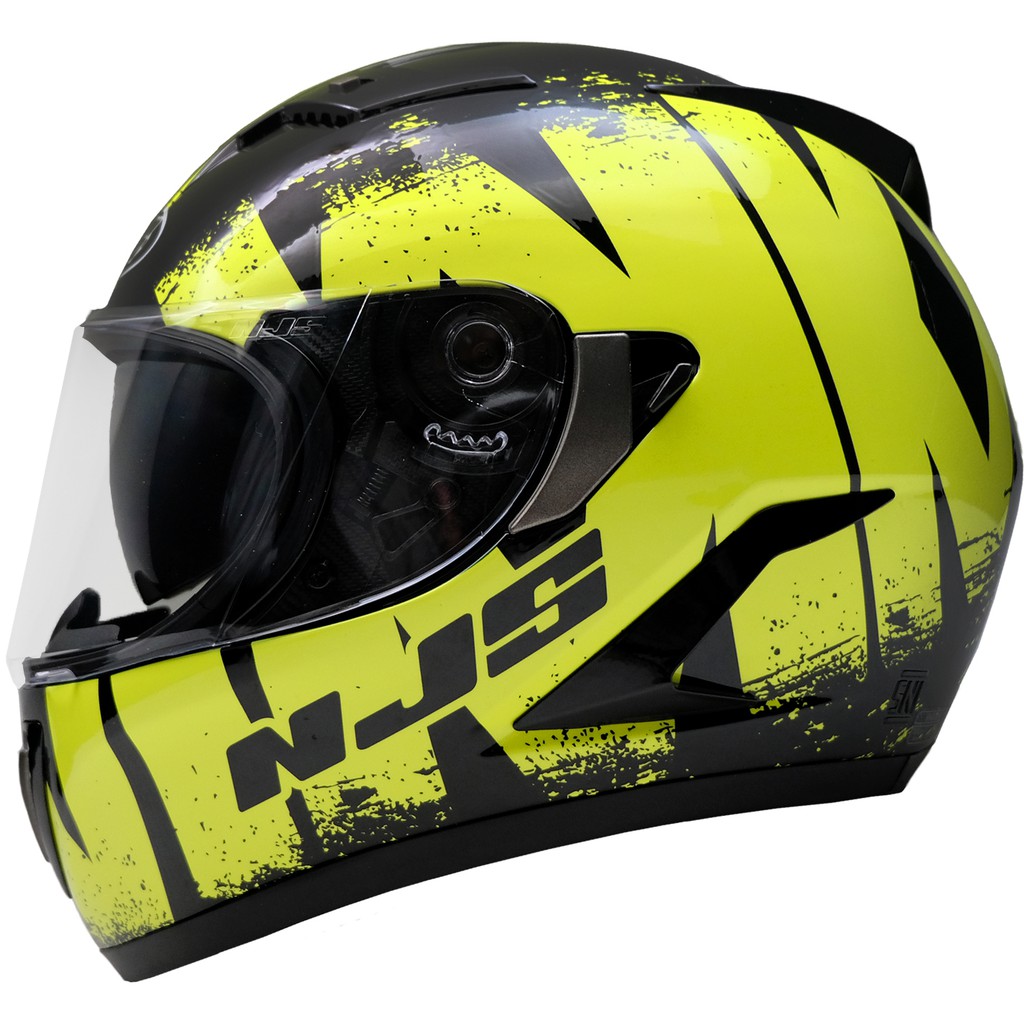 Jual NJS Shadow Reaper Hitam doff/gloss - kuning fluo (FREE SMOKE VISOR ...