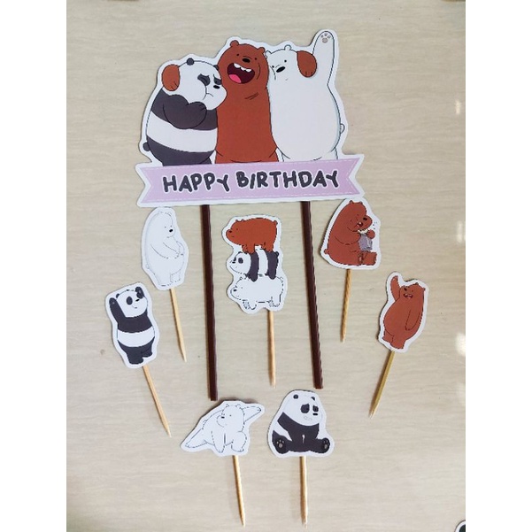 Jual TOPPER WE BARE BEAR 001 / CAKE TOPPER WE BARE BEAR 001 / TOPPER ...