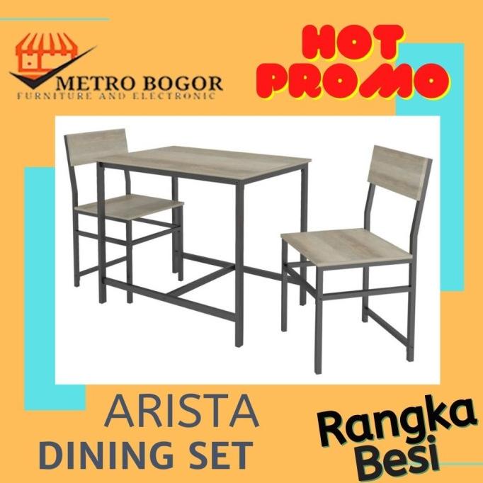 Jual Meja Makan Kafe Dining Set 2 Kursi Rangka Besi Minimalis Arista Mimioktavia02 Shopee 8979