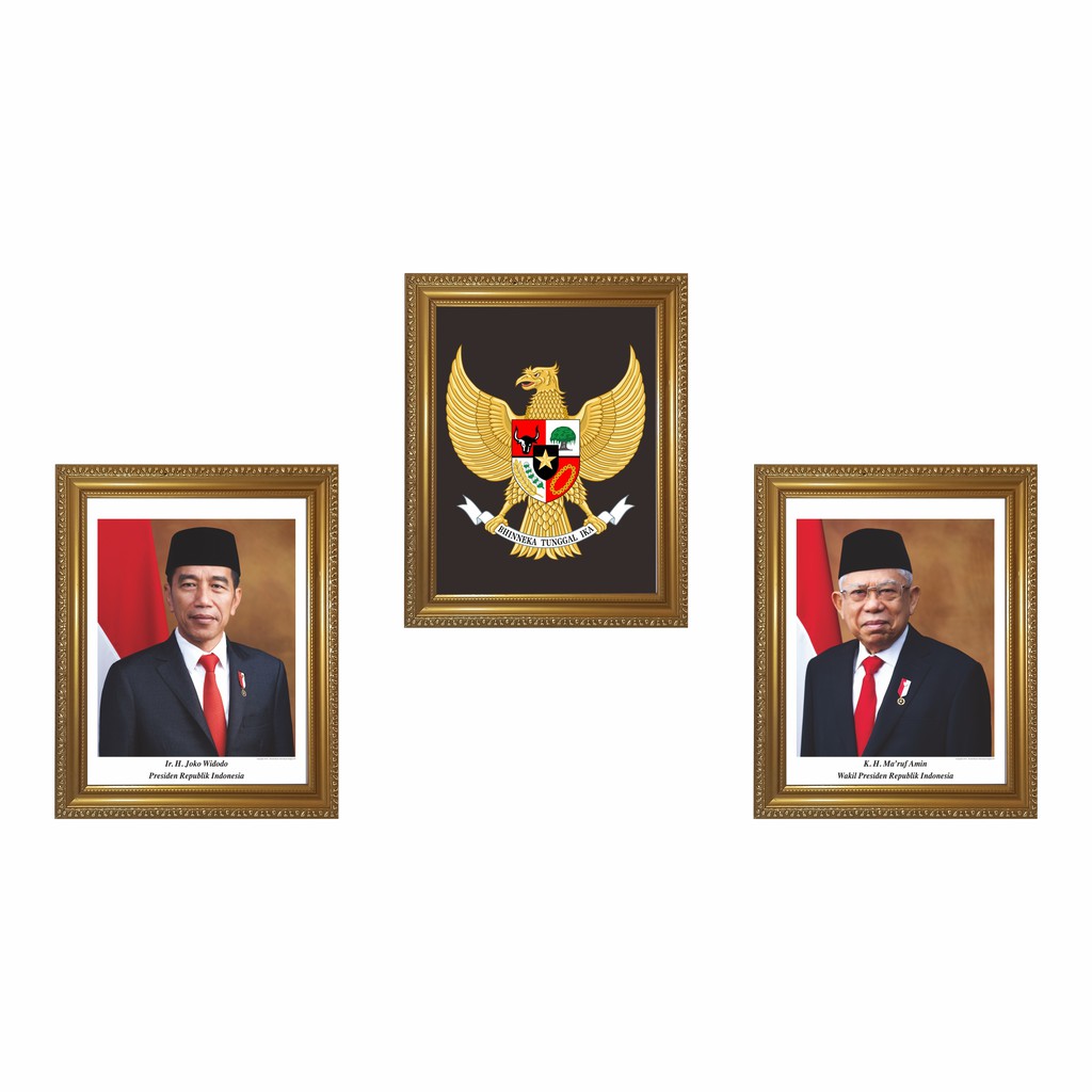 Jual Foto Presiden Wakil Presiden Dan Lambang Garuda Ukuran 25x35 Termurah Shopee Indonesia 6961