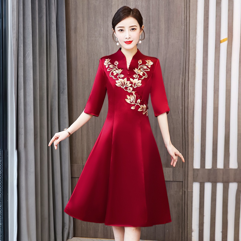 Jual gaun perjamuan pernikahan ibu cheongsam Shopee Indonesia