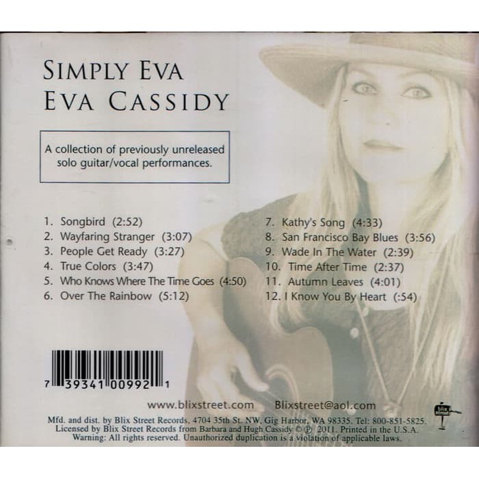 Jual CD EVA CASSIDY SIMPLY EVA (ORIGINAL) | Shopee Indonesia