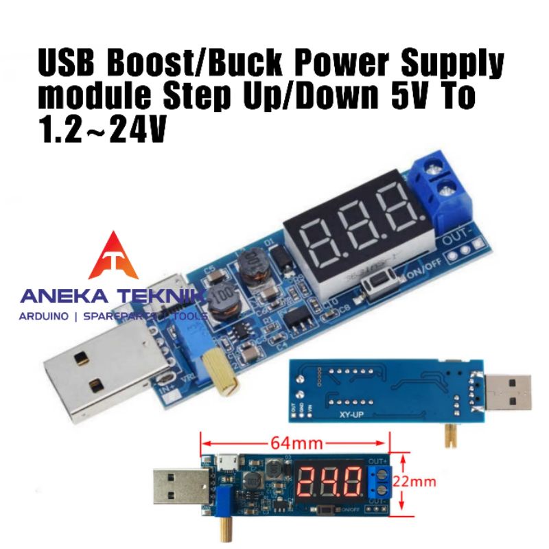 Jual USB Boost / Buck Power Supply module Step Up / Down 5V To 1.2 ...