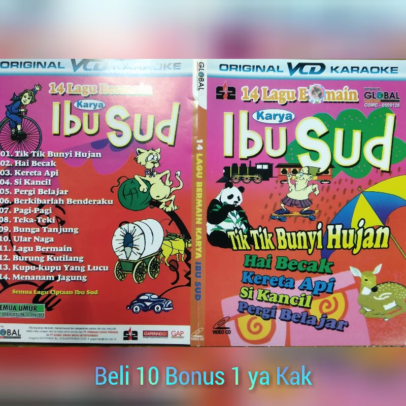 Jual Vcd Original 14 Lagu Bermain Ibu Sud(Tik Tik Bunyi Hujan) | Shopee ...