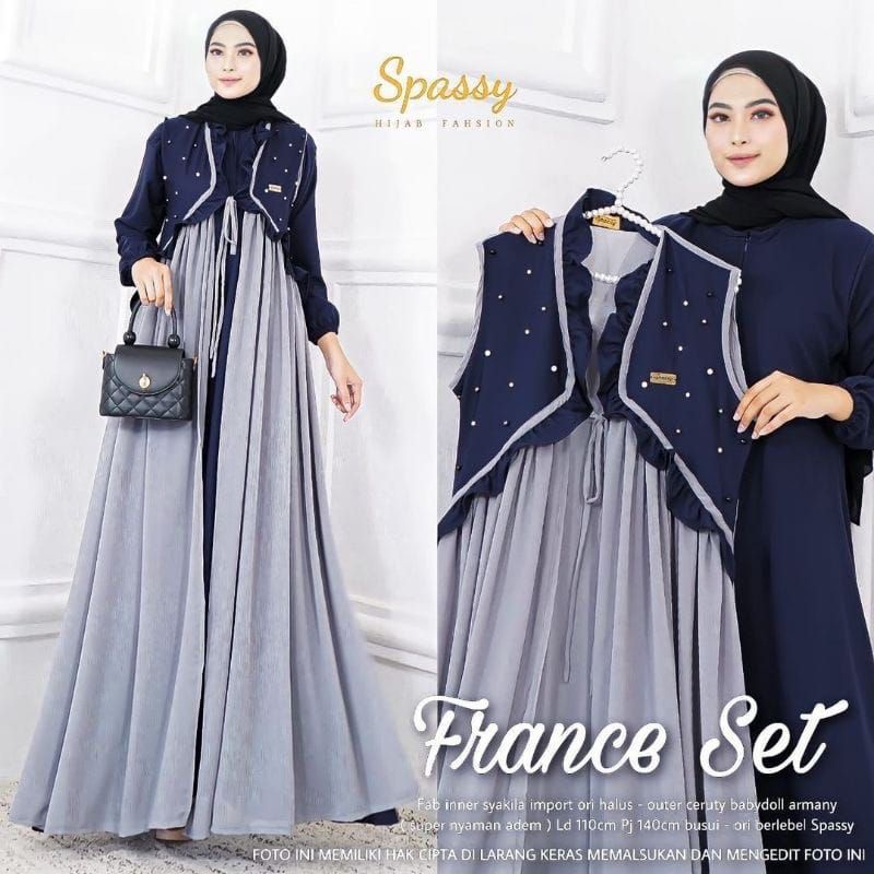 Jual GAMIS FRANCE SET 2IN1 (QE 8710) | Shopee Indonesia