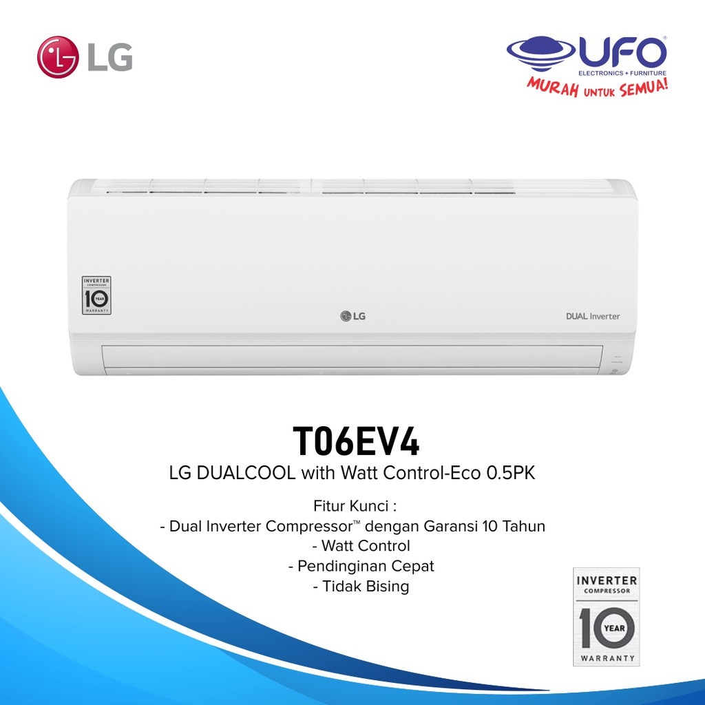 Jual Lg T Ev Ac Pk Dual Cool Inverter Air Conditioner Pendingin Ruangan Pk Shopee