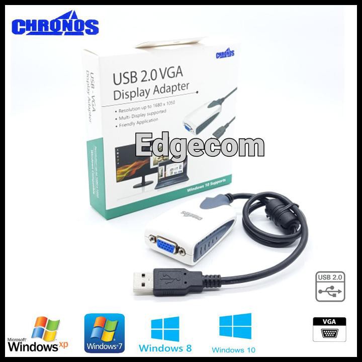 Jual USB 2.0 TO VGA ADAPTER CHRONOS Shopee Indonesia