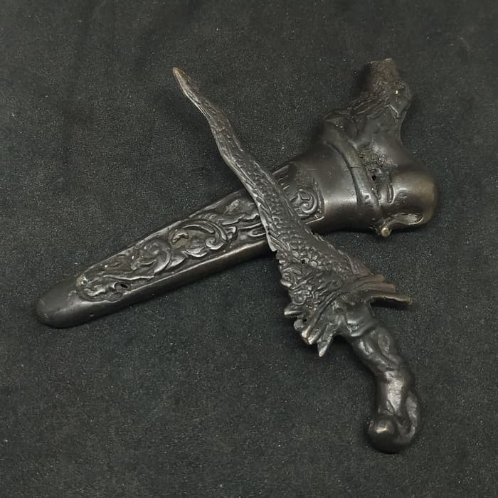 Jual Keris Naga Raja Nogo Rojo Hitam Mini Unik Antik | Shopee Indonesia