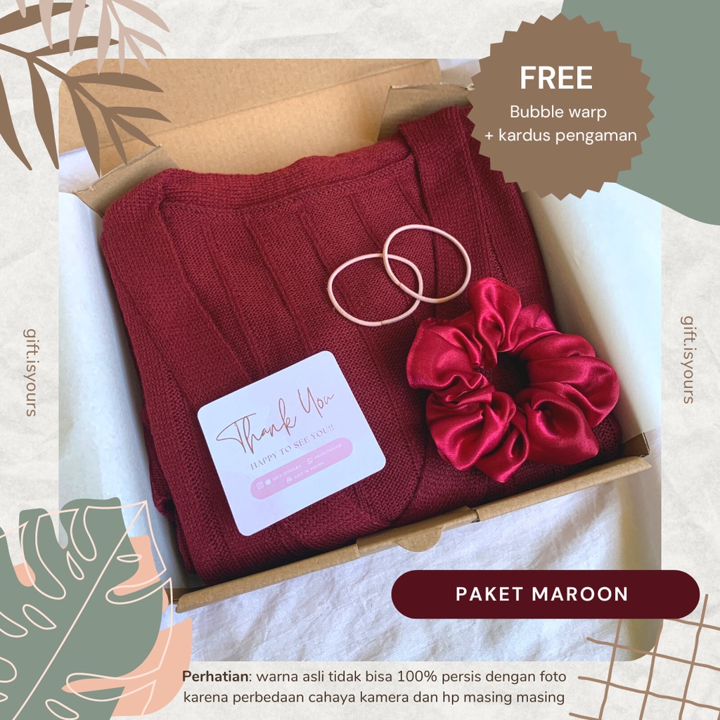 Jual Hampers / Gift Box / Kotak Kado / Hadiah Rajut Turtleneck dan ...