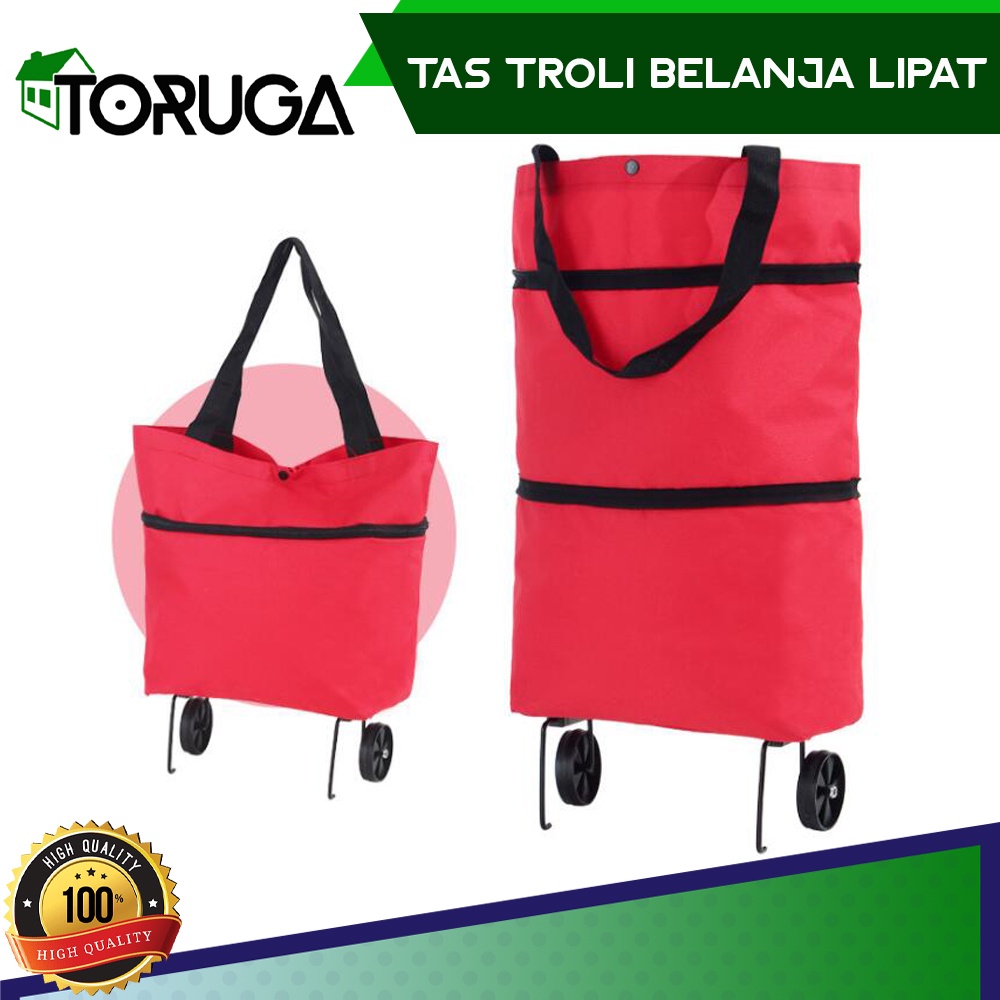 Jual Trolly Shopping Bag Tas Belanja Lipat Roda Serbaguna Praktis Foldable Shopee Indonesia