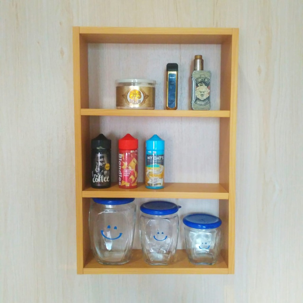 Jual Rak Bumbu Dapur Minimalis II Floating Shelf II Ambalan Kayu ...