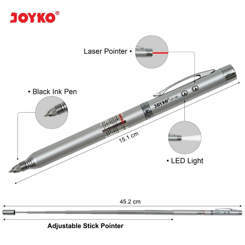 Jual Laser Pointer 4 in 1 / Penunjuk Laser Joyko LP-100 (1 pcs ...