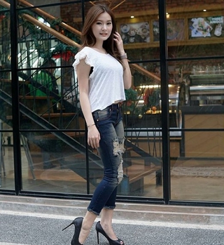 Jual Celana Jeans Wanita Pinggang Karet Melar Jeans Wanita Model ...