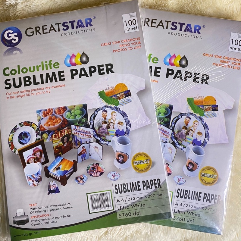 Jual SUBLIME TRANSFER PAPER GREAT STAR A4/100 lembar | Shopee Indonesia