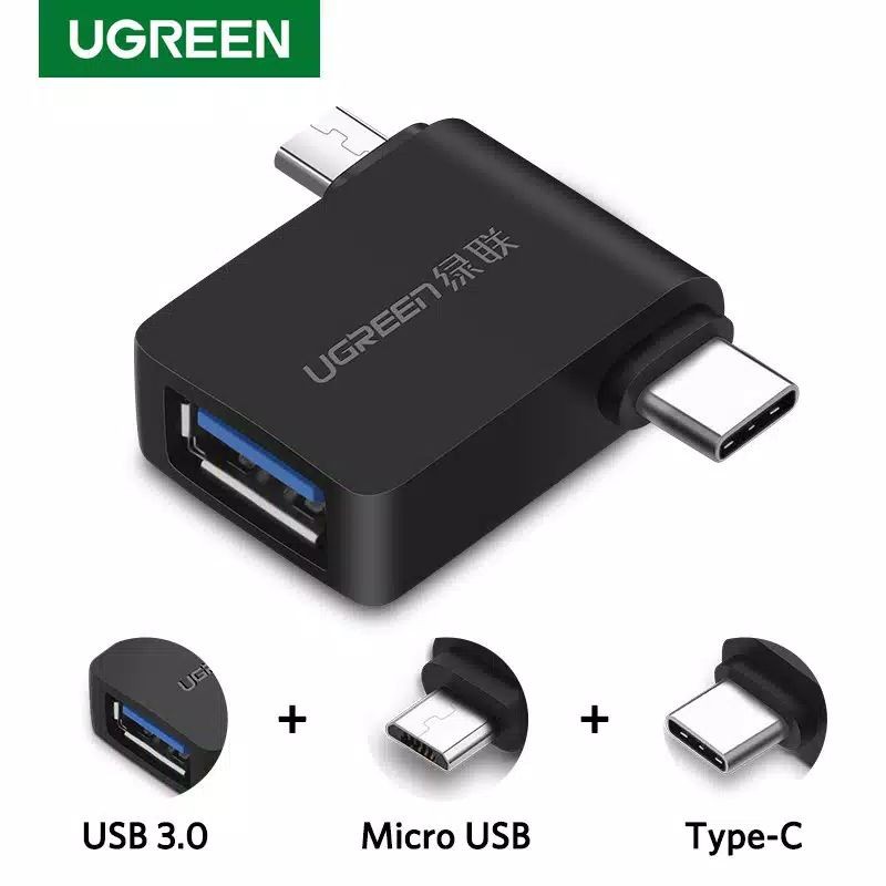 Jual Ugreen Adapter Converter OTG 2in1 Type C Micro USB 2 in 1 | Shopee ...