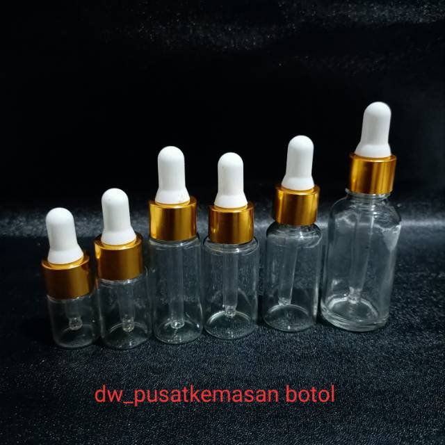 Jual Botol kaca pipet ring gold karet putih | Shopee Indonesia