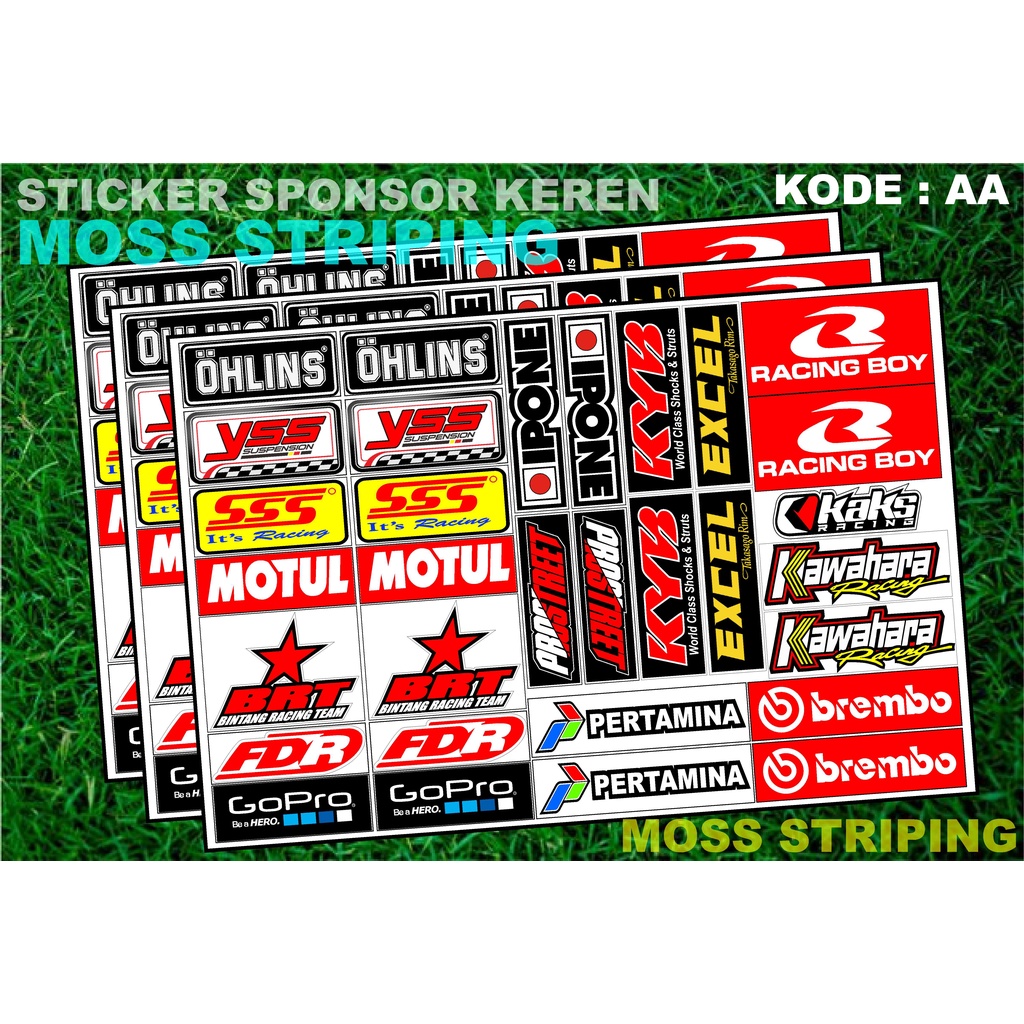 Jual STIKER STICKER SETIKER PACK SPONSOR SEPONSOR BERBAGAI MERK BRAND