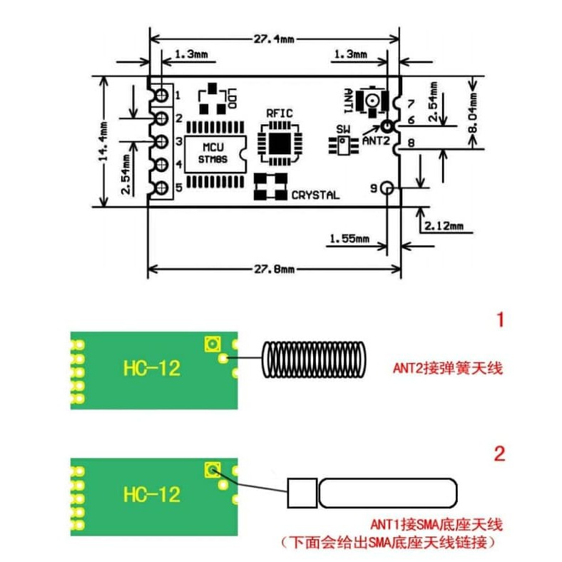 Jual Hc 12 433mhz Si4463 Wireless Serial Port Module Shopee Indonesia 4335