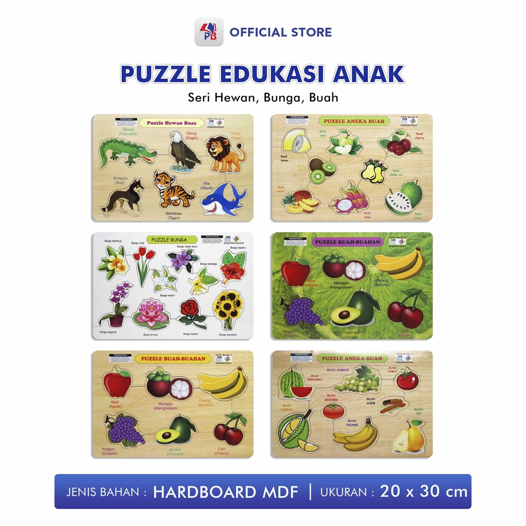 Jual Puzzle Edukasi Anak / Puzzle Kayu / Puzzle Anak Buah Bunga ...