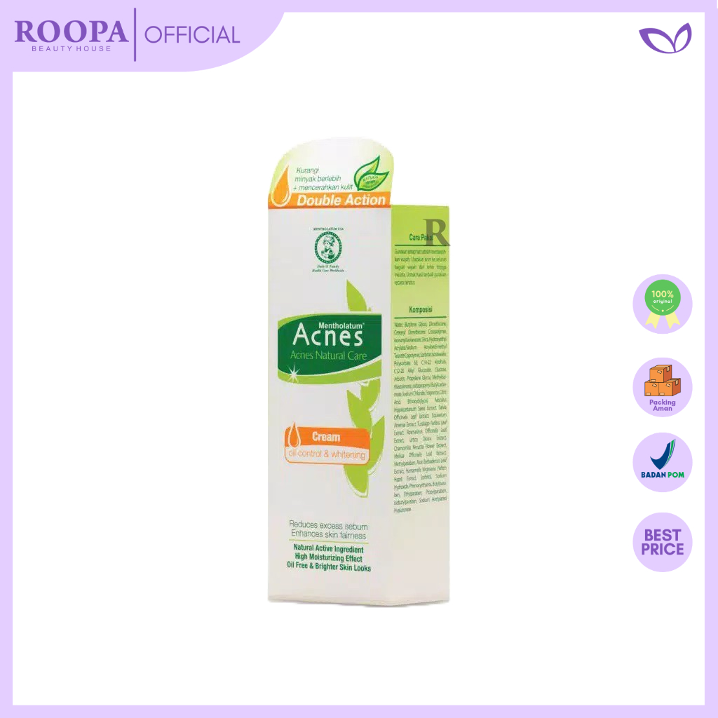 Jual Acnes Natural Care Oil Control & Whitening Cream 40 gr