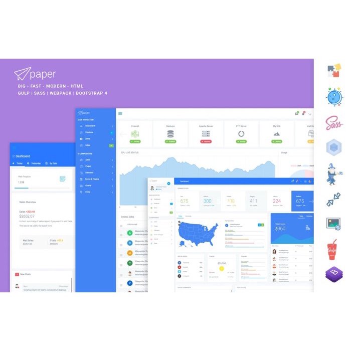 Jual Template Paper Bootstrap 4 Admin Template Web | Shopee Indonesia