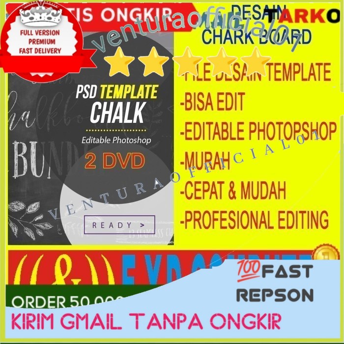 Jual PREMIUM DESAIN CALKBOARD PAPAN TULIS TEMPLATE FORMAT PSD PHOTOSHOP ...