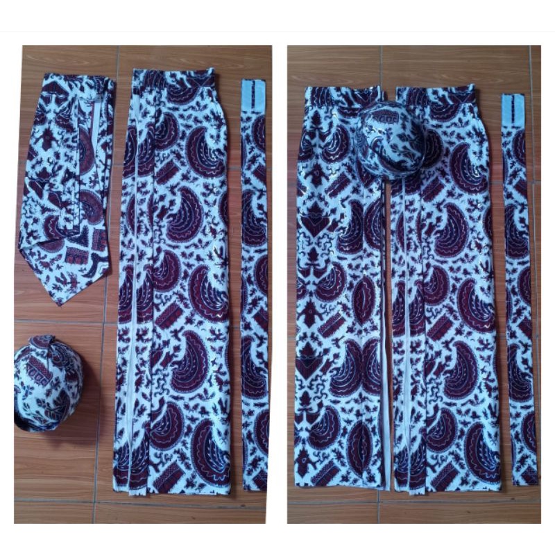 Jual Jarik Set Sunda Jawa Batik Prada Rok Cewek Sarung Cowok Blangkon