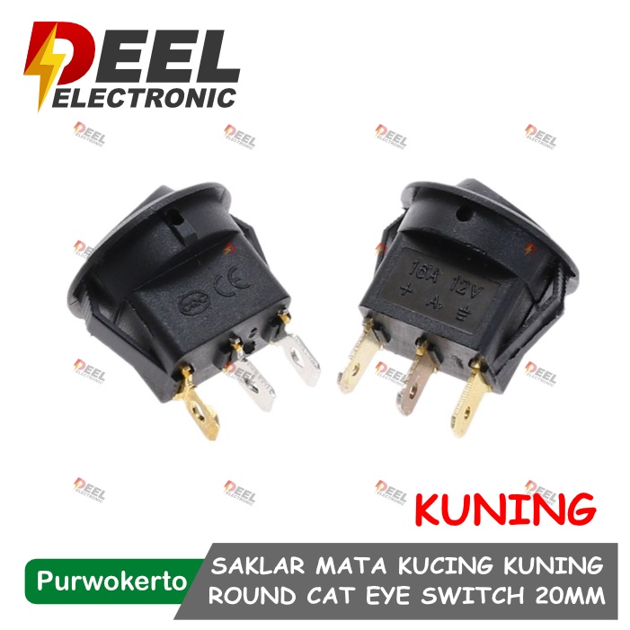 Jual SAKLAR BULAT MATA KUCING KUNING 20MM ROUND CAT EYE SWITCH 20MM ...