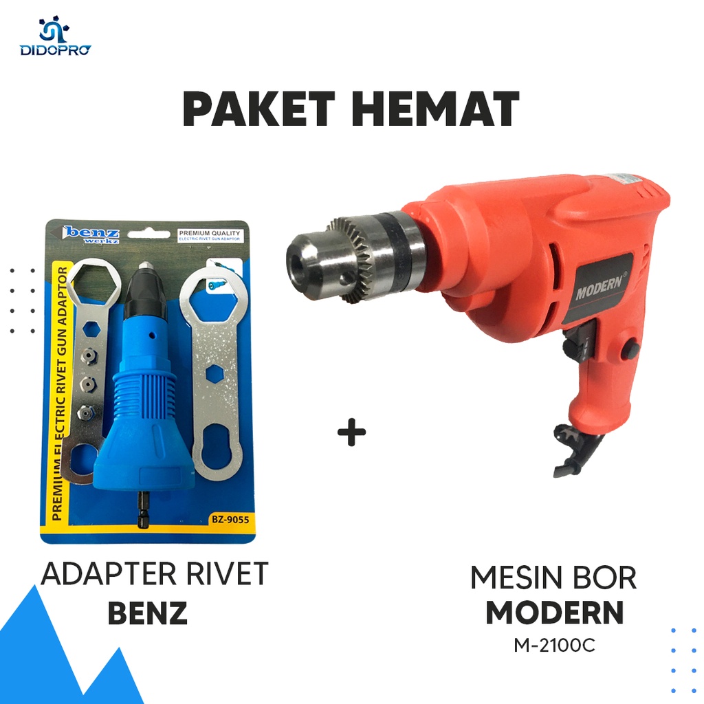 Jual 1 Set Electric Rivet Gun Adaptor Riveter Adapter Dengan Mesin Bor ...
