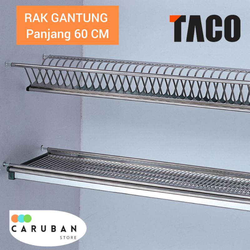 Jual Rak Piring Gantung 60 Cm Taco Rak Piring Gelas Kitchen Set Taco Hw 010ss60 Stainless 3677