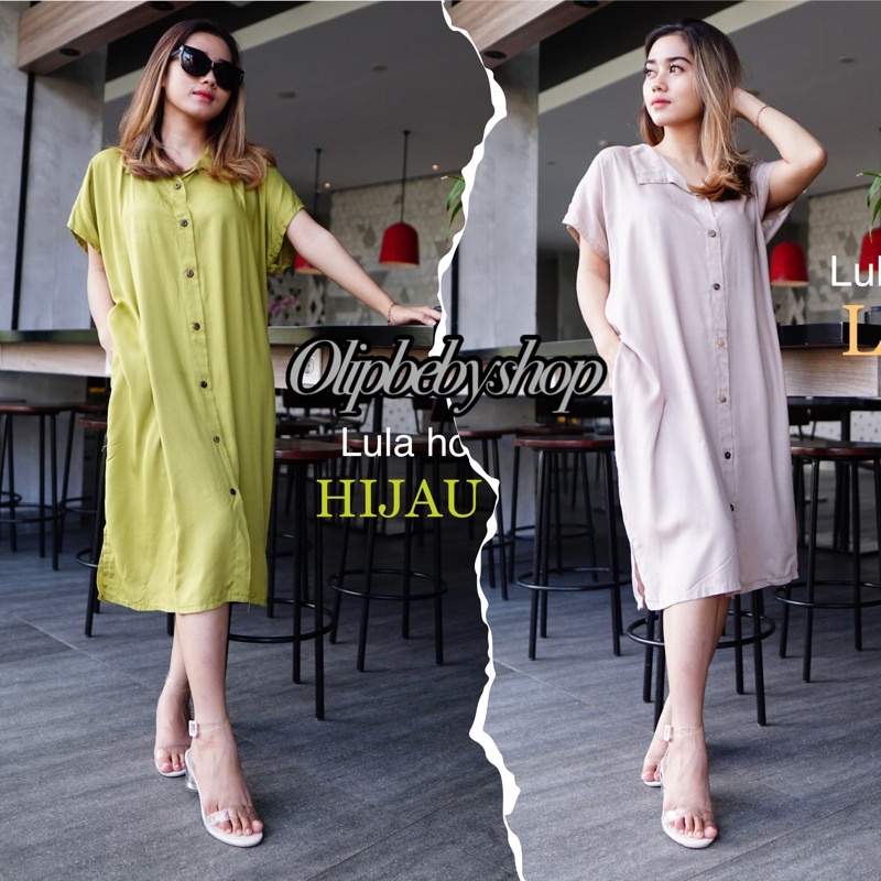 Jual Home Dress Daster Rayon Korea Polos Full Kancing Rayon Busui