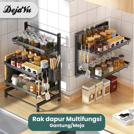 DejaVu Rak Bumbu Dapur Dinding HRM129 stainless minimalis