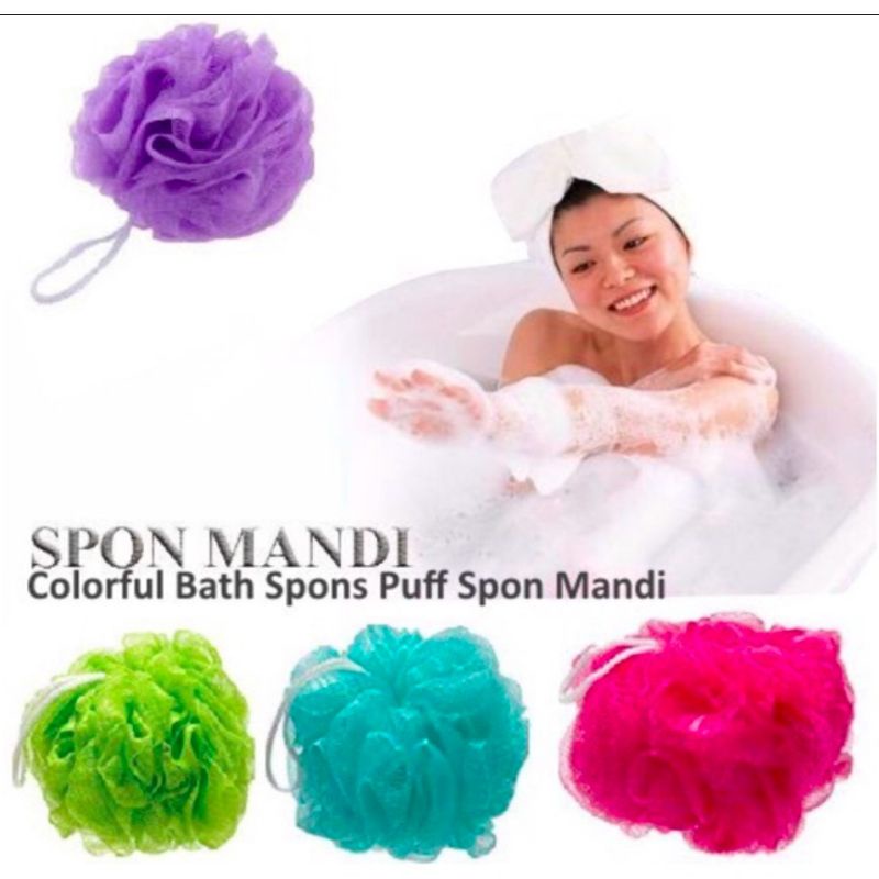 Jual SPONS MANDI SHOWER PUFF Spon Gosok Badan Bath Sponge Jaring Sikat ...