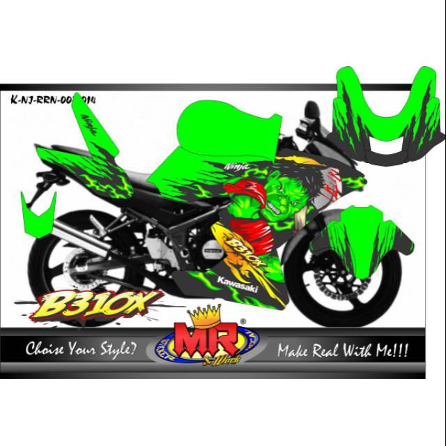 Jual Decal Premium Ninja 150 RR New hijau Stiker Sticker Ninja 150RR ...