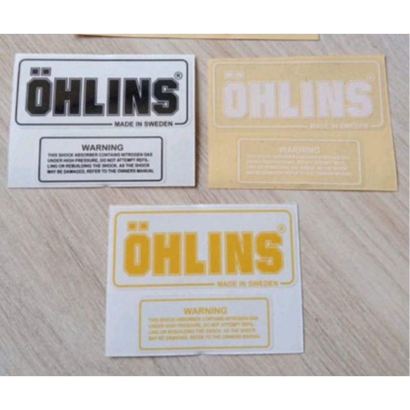 Jual Sticker stiker shock tabung OHLINS MADE IN SWEDEN + KODE PER ULIR ...