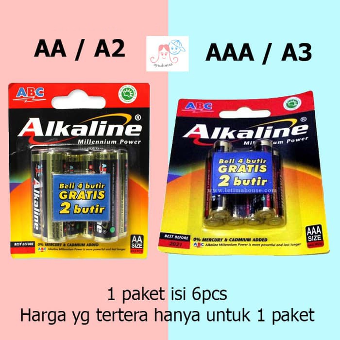 Jual Baterai Abc Alkaline Aa Aaa A A Battery Pcs Isi Pcs Shopee Indonesia